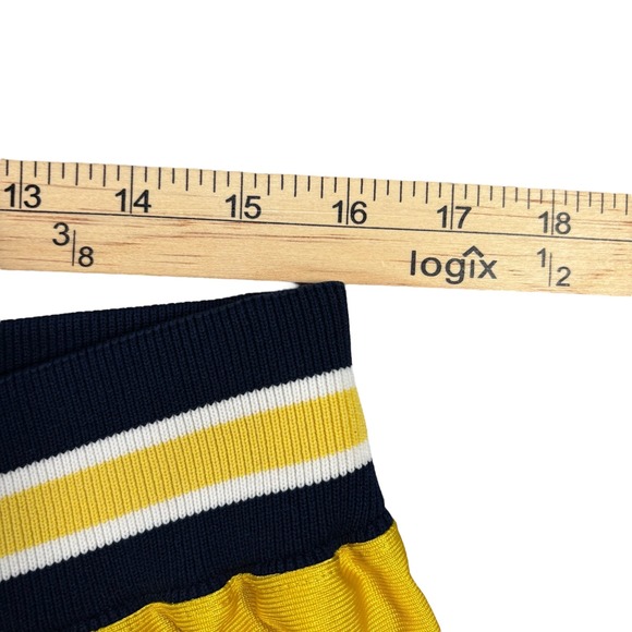 VTG DAZZLE USA‎ Made Nike Michigan Wolverines Basketball Shorts L Yellow Fab 5 - Picture 6 of 10